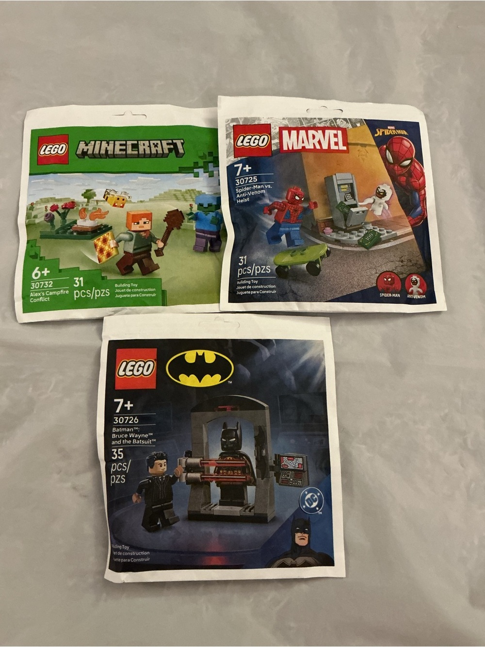 NIP Lego Minecraft Batman Spiderman sets